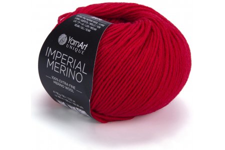 Пряжа YarnArt Imperial merino красный (3345), 100%шерсть, 100м, 50г