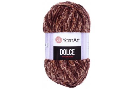 Пряжа YarnArt Dolce коричневый меланж (804), 100%микрополиэстер, 120м, 100г