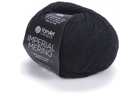 Пряжа YarnArt Imperial merino черный (3301), 100%шерсть, 100м, 50г