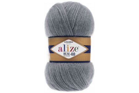 Пряжа Alize Angora Real 40 угольно-серый (87), 60%акрил/40%шерсть, 430м, 100г