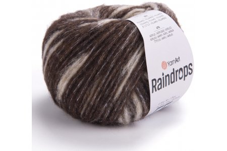 Пряжа YarnArt Raindrops кремовый-коричневый (2911), 18%шерсть/47%акрил/35%полиамид, 115м, 50г