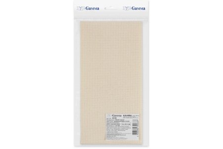 Канва GAMMA Aida18 фасовка, 100%хлопок, кремовый, 50*50см