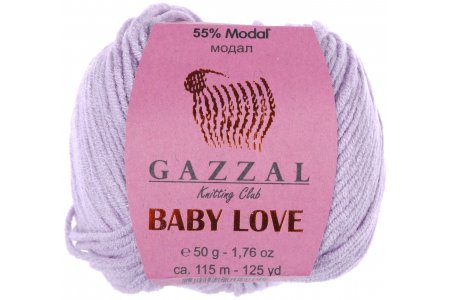 Пряжа Gazzal Baby Love светло-сиреневый (1616), 55%модал/45%акрил, 115м, 50г