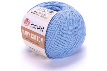 Пряжа YarnArt Baby cotton голубой (448), 50%хлопок/50%акрил, 165м, 50г