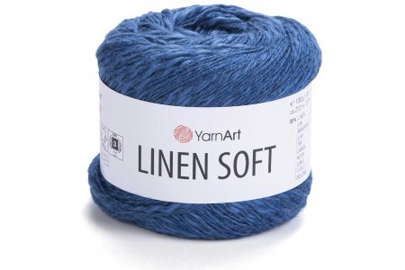 Пряжа YarnArt Linen soft синий (7317), 30%лён/36%вискоза/34%хлопок, 272м, 100г