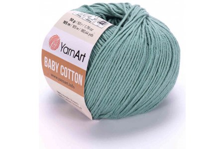 Пряжа YarnArt Baby cotton дымчато-бирюзовый (439), 50%хлопок/50%акрил, 165м, 50г