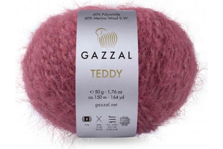 Пряжа Gazzal Teddy марсала (6549), 40%мериносовая шерсть/60%полиамид, 150м, 50г