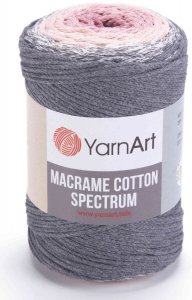 Пряжа YarnArt Macrame cotton spectrum серый-белый-пыльная роза (1306), 85%хлопок/15%полиэстер, 225м, 250г