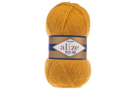 Пряжа Alize Angora Real 40 темно желтый (488), 60%акрил/40%шерсть, 430м, 100г