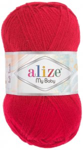 Пряжа Alize My baby темно-красный (106), 100%акрил, 150м, 50г