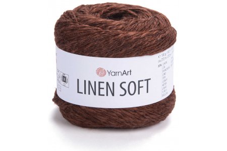 Пряжа YarnArt Linen soft коричневый (7309), 30%лён/36%вискоза/34%хлопок, 272м, 100г