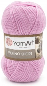 Пряжа Yarnart Merino Sport розовый (784), 50%шерсть/50%акрил, 400м, 100г