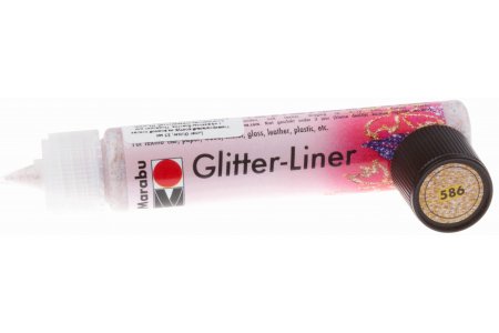 РАСПРОДАЖА Контур универсальный Marabu Glitter, медь блестки (586), 25мл