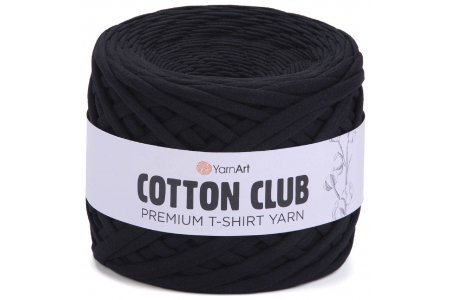 Пряжа YarnArt Cotton club черный (7300), 100%хлопок, 110м, 310г