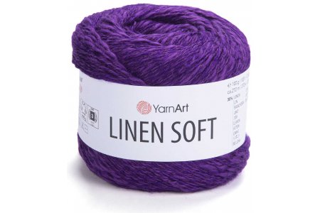 Пряжа YarnArt Linen soft фиолетовый (7324), 30%лён/36%вискоза/34%хлопок, 272м, 100г