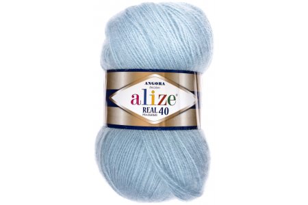 Пряжа Alize Angora Real 40 светлая мята (114), 60%акрил/40%шерсть, 430м, 100г