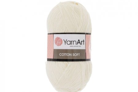 Пряжа YarnArt Cotton soft молочный (03), 55%хлопок/45%полиакрил, 600м, 100г