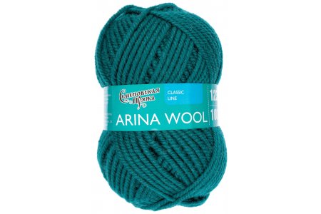 Пряжа Семеновская Arina Wool (Арина ЧШ) изумруд_v2 (90039), 95%шерсть/5%акрил, 123м, 100г