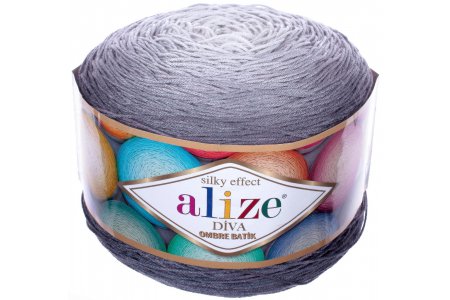 Пряжа Alize Diva ombre Batik серый (7380), 100%микрофибра, 875м, 250г