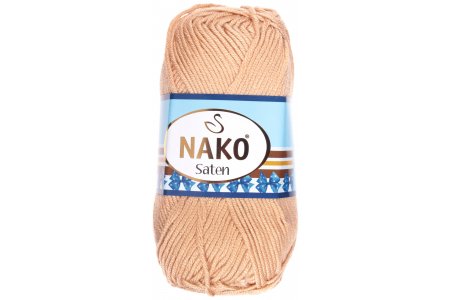 Пряжа Nako Saten песочный (219), 100%микрофибра, 115м, 50г