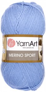 Пряжа Yarnart Merino Sport голубой (768), 50%шерсть/50%акрил, 400м, 100г