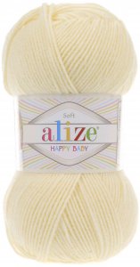 Пряжа Alize Happy baby кремовый (01), 65%акрил/35%полиамид, 330м, 100г