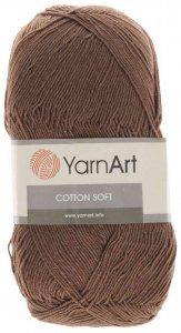 Пряжа YarnArt Cotton soft коричневый (40), 55%хлопок/45%полиакрил, 600м, 100г