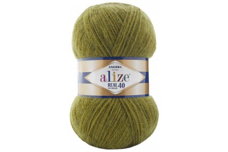 Пряжа Alize Angora Real 40 оливковый (758), 60%акрил/40%шерсть, 430м, 100г