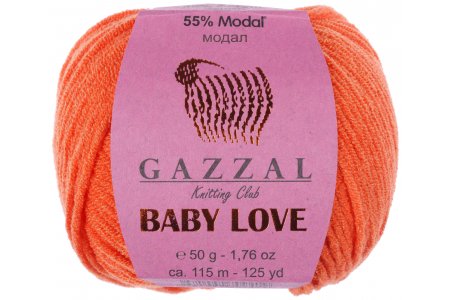 Пряжа Gazzal Baby Love оранжевый (1602), 55%модал/45%акрил, 115м, 50г