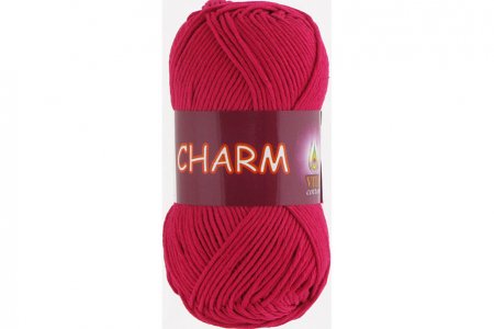 Пряжа Vita cotton Charm красная ягода (4192), 100%мерсеризованный хлопок, 106м, 50г