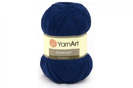 Пряжа YarnArt Cotton soft темно синий (54), 55%хлопок/45%полиакрил, 600м, 100г