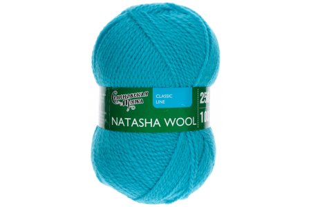 Пряжа Семеновская Natasha Wool (Наташа ЧШ) бирюзово-голубой (290), 95%шерсть/5%акрил, 250м, 100г