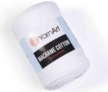 Пряжа YarnArt Macrame cotton белый (751), 85%хлопок/15%полиэстер, 225м, 250г