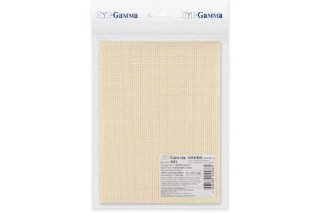 Канва GAMMA Aida11 фасовка, 100%хлопок, кремовый, 30*40см