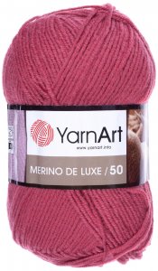 Пряжа Yarnart Merino De LUXE темно-розовый (570), 50%шерсть/50%акрил, 280м, 100г