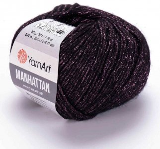 Пряжа Yarnart Manhattan ежевика (906), 7%шерсть/7%вискоза/30%акрил/56%металлик, 200м, 50г