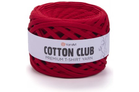 Пряжа YarnArt Cotton club красный (7334), 100%хлопок, 110м, 310г