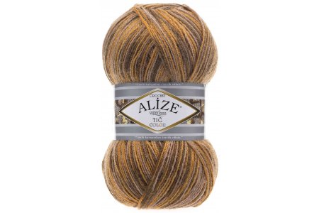 Пряжа Alize Superlana Tig color бежевый меланж (51847), 25%шерсть/75%акрил, 570м, 100г