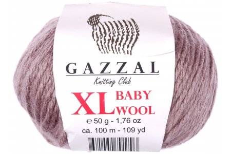 Пряжа Gazzal Baby Wool XL кофейный (835), 40%шерсть мериноса/20%кашемирПА/40%акрил, 100м, 50г