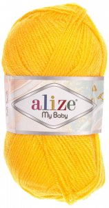 Пряжа Alize My baby желтый (566), 100%акрил, 150м, 50г