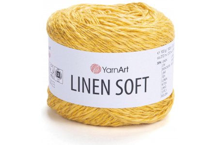 Пряжа YarnArt Linen soft желтый (7306), 30%лён/36%вискоза/34%хлопок, 272м, 100г