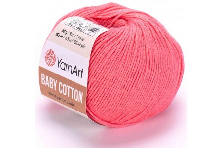 Пряжа YarnArt Baby cotton светлый коралл (420), 50%хлопок/50%акрил, 165м, 50г