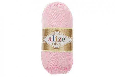 Пряжа Alize Diva детский розовый (185), 100%микрофибра, 350м, 100г