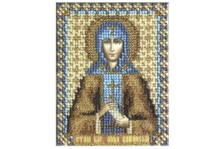 Набор для вышивания бисером PANNA, Икона Святой Анны Кашинской, 8,5*10,5см, 13цветов бисера, 1цвет мулине