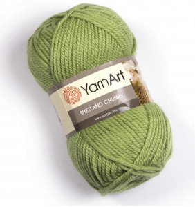 Пряжа Yarnart Shetland Chunky французская зелень (625), 50%шерсть/50%акрил, 150м, 100г