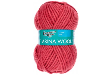 Пряжа Семеновская Arina Wool (Арина ЧШ) темный коралл_v2  (90021), 95%шерсть/5%акрил, 123м, 100г