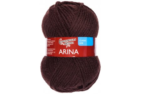 Пряжа Семеновская Arina (Арина ПШ) махагон (1443), 50%шерсть/50%акрил, 123м, 100г