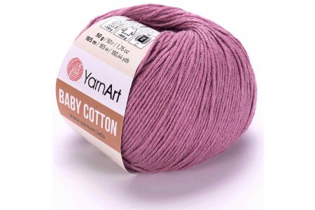 Пряжа YarnArt Baby cotton пыльная роза (419), 50%хлопок/50%акрил, 165м, 50г