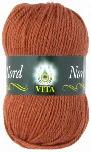 Пряжа Vita Nord терракот (4778), 52%акрил/48%шерсть, 116м, 100г