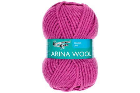 Пряжа Семеновская Arina Wool (Арина ЧШ) фуксия_v2 (90050), 95%шерсть/5%акрил, 123м, 100г